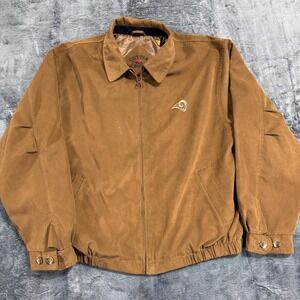 Cutter &‎ Buck Jacket Mens XXL Brown Rams NFL Faux Suede Bomber MCO09185